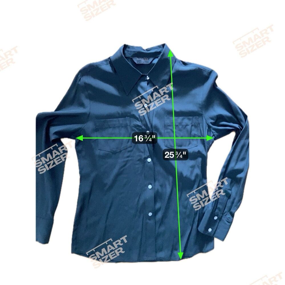 Vintage Y2K Express Silk Button Down Shirt Size 7/8 Black Fitted Office Siren - Picture 6 of 11
